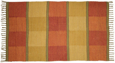 The Home Talk Multicolor Cotton Area Rug(3 ft,  X 5 ft, Rectangle)