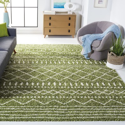 RM Handloom Green Polyester Carpet(6 cm,  X 4 cm, Rectangle)