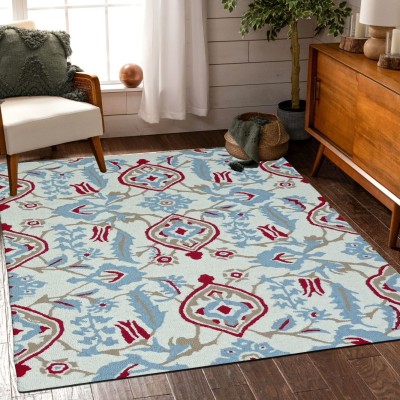 MRIC Multicolor Wool Carpet(4 cm,  X 6 cm, Rectangle)
