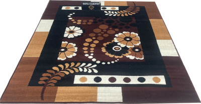 Shag Weaving Brown Silk Carpet(6 ft,  X 8 ft, Rectangle)
