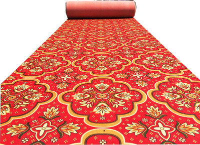 AfCarpets Red, Peach Synthetic Carpet(152 cm,  X 304 cm, Rectangle)