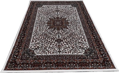 AfCarpets White Silk Carpet(4 ft,  X 6 ft, Rectangle)