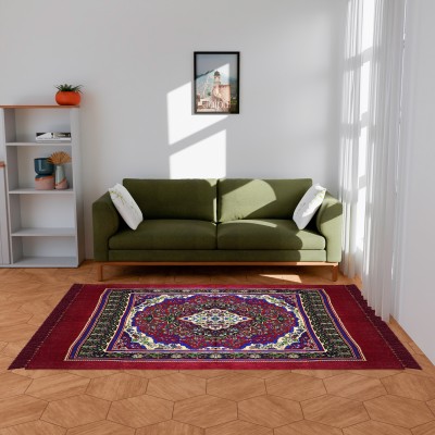 Heart Home Maroon Velvet Carpet(200 cm,  X 230 cm, Rectangle)