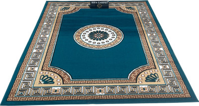 AyanCarpets Blue Silk Carpet(6 ft,  X 8 ft, Rectangle)
