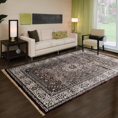 INDIAN ORIENTAL RUGS Brown Acrylic Area Rug(5 ft,  X 7 ft, Rectangle)