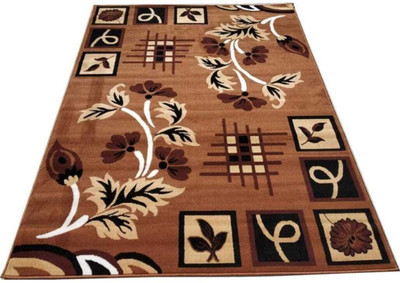 KAYNAT CARPET Gold Acrylic, Silk Carpet(5 ft,  X 7 ft, Rectangle)