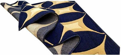 Samjeeda Handloom carpets Dark Blue Silk Carpet(5 cm,  X 7 cm, Rectangle)
