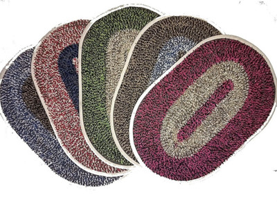 THE FRESH LIVERY 1 ft  X 2 ft Cotton Carpet(Oval, Multicolor)
