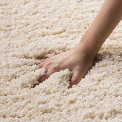 Shag Weaving Beige Polyester Carpet(120 cm,  X 180 cm, Rectangle)