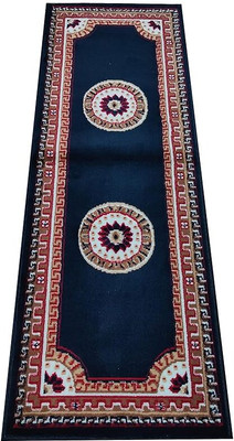 ADIB CARPET 60 cm  X 160 cm Silk Runner(Rectangle, Blue)