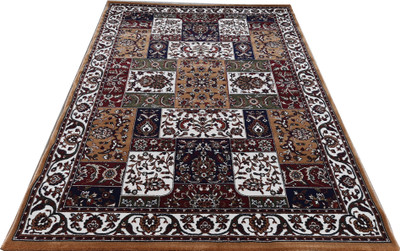 BhCarpet Gold Silk Carpet(2 ft,  X 6 ft, Rectangle)