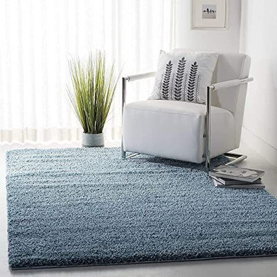 Zamarug 120 cm  X 180 cm Polyester Carpet(Rectangle, Blue)