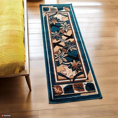 AlishaCarpet 60 cm  X 150 cm Silk Runner(Rectangle, Blue)