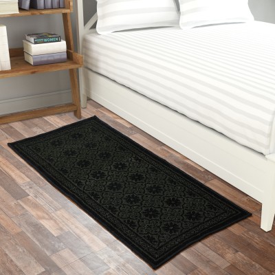 Furnishing Hut Black Chenille Runner(2 cm,  X 4 cm, Rectangle)