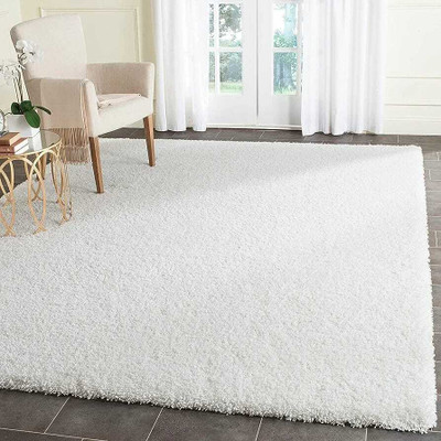 Zeeshan handloom 91.44 cm  X 152.4 cm Polyester Carpet(Rectangle, White)