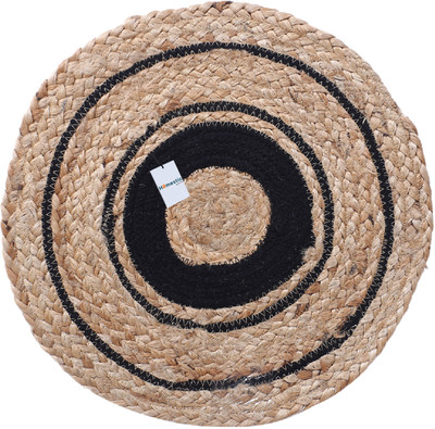 HOMESTIC Brown Jute Carpet(1 ft,  X 1 ft, Circle)