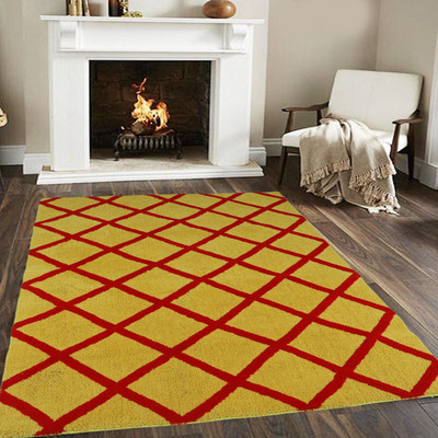 Woolpik Black Polyester Carpet(4 cm,  X 6 cm, Rectangle)