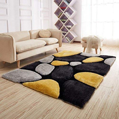 SR Handloom Multicolor Polyester Carpet(4 ft,  X 6 ft, Rectangle)
