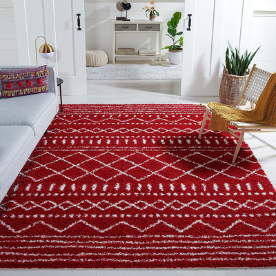 RM Handloom Maroon, Red Polyester Carpet(5 ft,  X 3 ft, Rectangle)