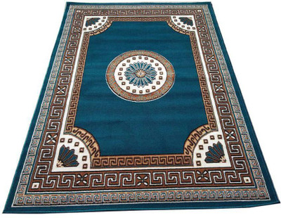 Zamarug 150 cm  X 210 cm Polyester Carpet(Rectangle, Blue)