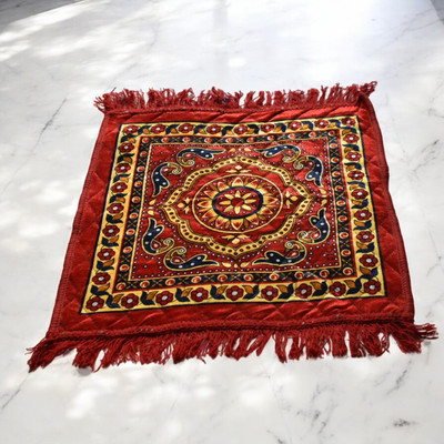 V.R.ENTERPRISES Red Velvet Carpet(61 cm,  X 61 cm, Square)