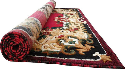 SM Handloom CARPET Multicolor Silk Carpet(6 ft,  X 8 ft, Rectangle)