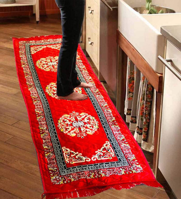 KUBER INDUSTRIES Red Velvet Runner(2 ft,  X 6 ft, Rectangle)