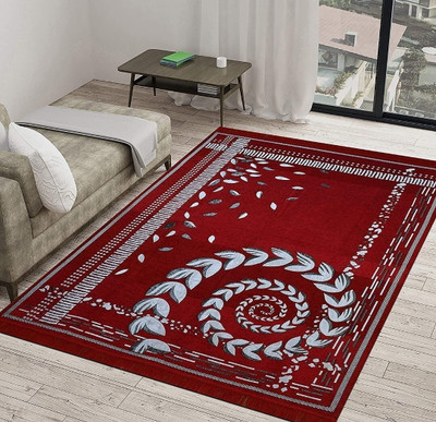 RADECOR Red Velvet Carpet(5 ft,  X 7 ft, Rectangle)