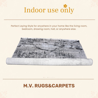 rugscarpet Grey Silk Carpet(5 cm,  X 7 cm, Rectangle)