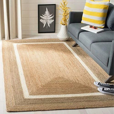 S.K Textile Beige Jute Carpet(60.96 cm,  X 152.4 cm, Rectangle)
