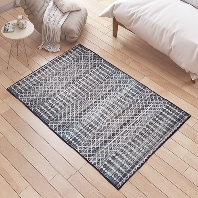 STATUS Multicolor Polyester Carpet(5 cm,  X 3 cm, Rectangle)