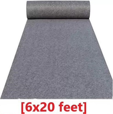 Acarpet Grey Synthetic Carpet(6 ft,  X 20 ft, Rectangle)