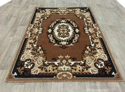 Samjeeda Handloom carpets Gold Silk Carpet(6 cm,  X 8 cm, Rectangle)
