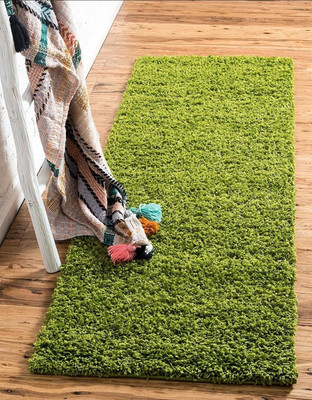 RM Handloom Green Polyester Runner(6 cm,  X 2 cm, Rectangle)