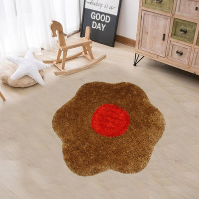 KALYAN GLOBAL Green Polyester Area Rug(2 cm,  X 2 cm, Circle)