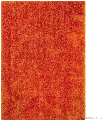 AfCarpets Orange Polyester Carpet(4 cm,  X 6 cm, Rectangle)