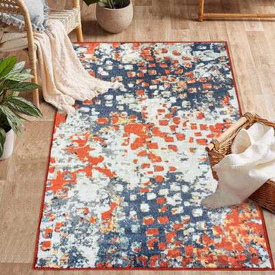 STATUS Multicolor Polyester Carpet(5 cm,  X 7 cm, Rectangle)