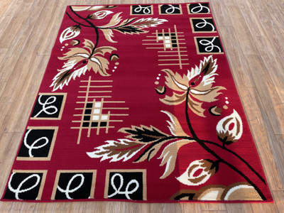 HR CARPET Red Acrylic Carpet(150 cm,  X 210 cm, Rectangle)