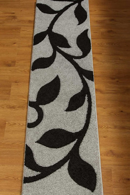 SPA Furnishing 2 cm  X 4 cm Polypropylene Carpet(Rectangle, Black, Grey)