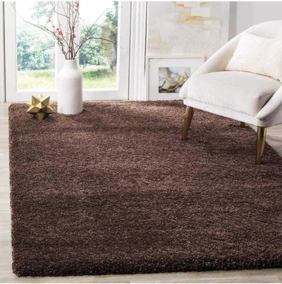 KAYNAT CARPET Brown Polyester Carpet(4 cm,  X 6 cm, Rectangle)