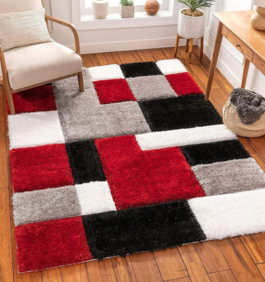 HR CARPET Multicolor Polyester Carpet(5 ft.,  X 7 ft., Rectangle)