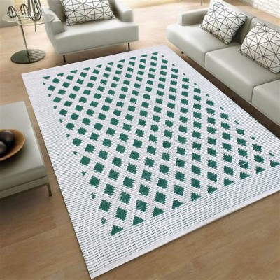 MRIC Green Cotton Carpet(4 cm,  X 6 cm, Rectangle)