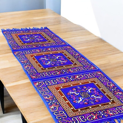 YOURUG Blue Chenille Carpet(2 cm,  X 6.2 cm, Rectangle)