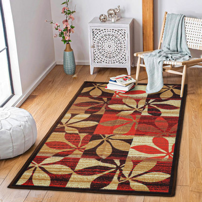 STATUS Red Polyester Carpet(3 ft,  X 5 ft, Rectangle)