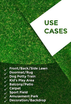 COMFY HOME PP (Polypropylene), Artificial Grass Floor Mat(Green, Medium)