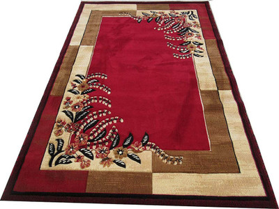 DanishCarpet Red Acrylic Carpet(5 ft,  X 7 ft, Rectangle)