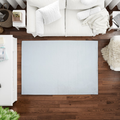 GRHAMOY Grey Polyester Carpet(80 cm,  X 150 cm, Rectangle)