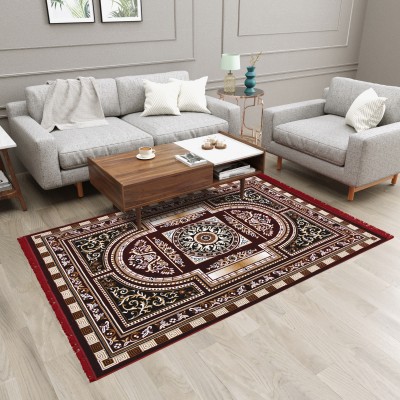 curious lifestyle Maroon Velvet Carpet(3 ft,  X 5 ft, Rectangle)