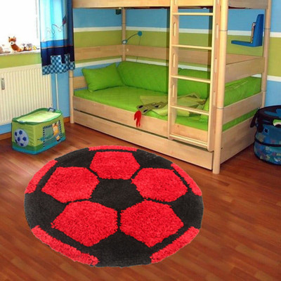 KALYAN GLOBAL Red Polyester Area Rug(2 cm,  X 2 cm, Circle)