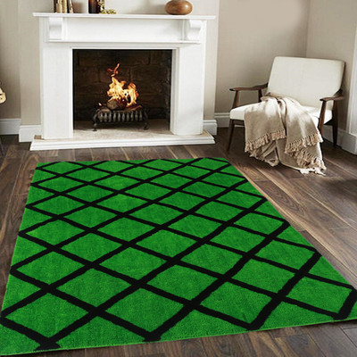 Woolpik Yellow Polyester Carpet(150 cm,  X 210 cm, Rectangle)